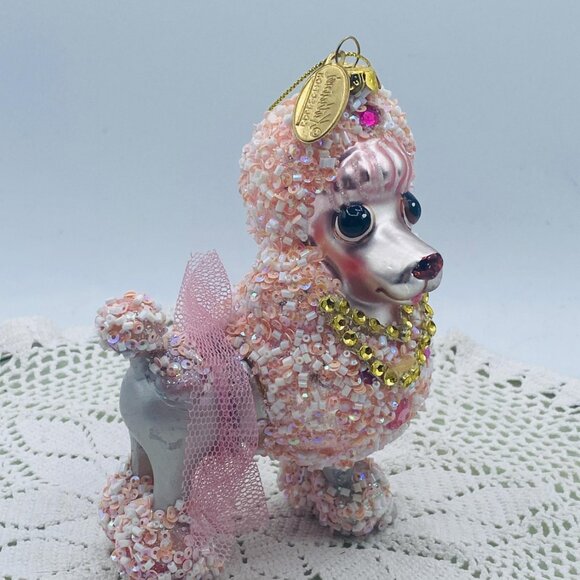 Katherine Collection Pink Poodle Ornament: Glittery Dog Figurine - Picture 10 of 11